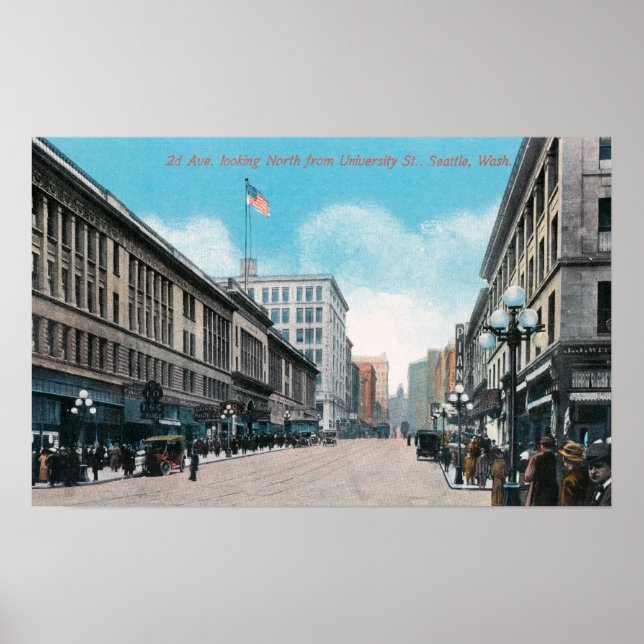 Northern View of 2nd Ave from University St Poster (Front)