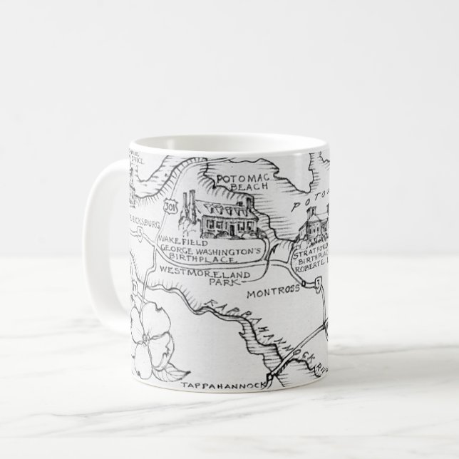 Northern Virginia Map Postcard Mug (Front Left)