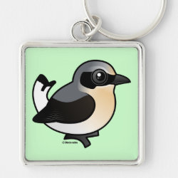 Northern Wheatear (adult) Premium Square Keychain