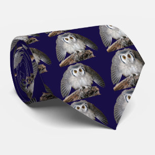 Northern White-faced Owl Neck Tie