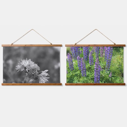 Northern wildflower duo _Wood Topped Wall Tapestry