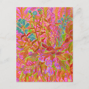 Northern Wildflowers Colorful Summer Floral Art Postcard