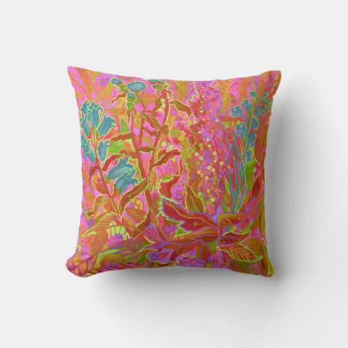 Northern Wildflowers Colorful Summer Floral Art  Throw Pillow
