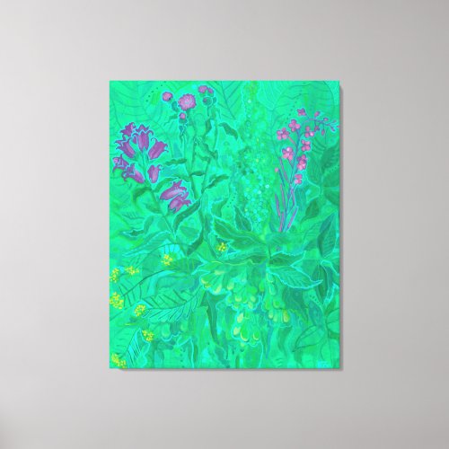 Northern Wildflowers Summer Flower Floral Paintin Canvas Print