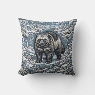 Northern Wolverine Throw Pillow
