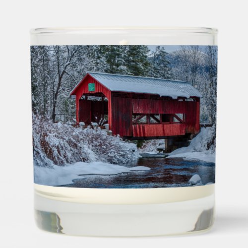 Northfield Vermont covered bridge at Christmas Sce Scented Candle