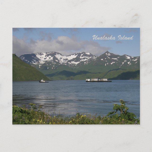 Northland Barge in Unalaska Bay Postcard (Front)
