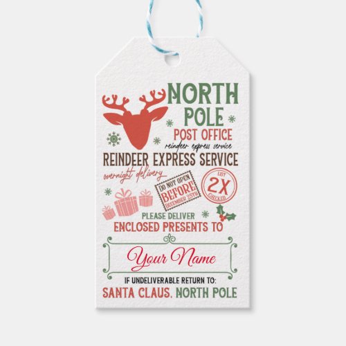 Northpole Post Office  Gift Tags