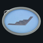 Northrop Grumman B-2 Spirit Belt Buckle<br><div class="desc">Northrop Grumman B-2 Spirit is an American heavy strategic bomber designed with low-observable stealth technology. It is a subsonic flying wing that was produced between 1987 and 2000. The bomber is flown by the United States Air Force and has a crew of two. The photo of the bomber was taken...</div>