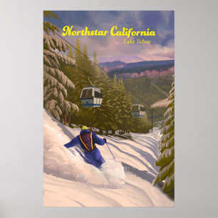 Northstar California Lake Tahoe Ski Resort Travel Poster