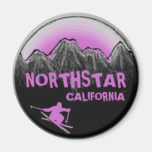 Northstar California purple theme skier magnet