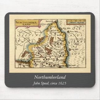 Northumberland County England Old Antiquarian Map Mouse Pad