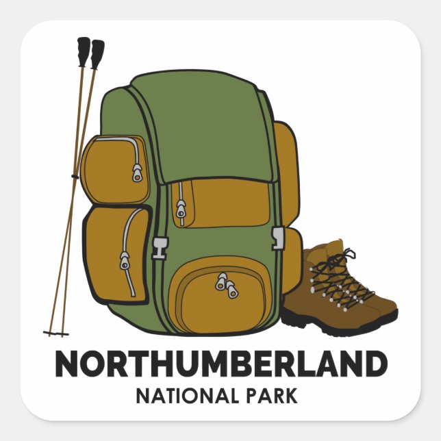 Northumberland National Park Backpack Square Sticker (Front)