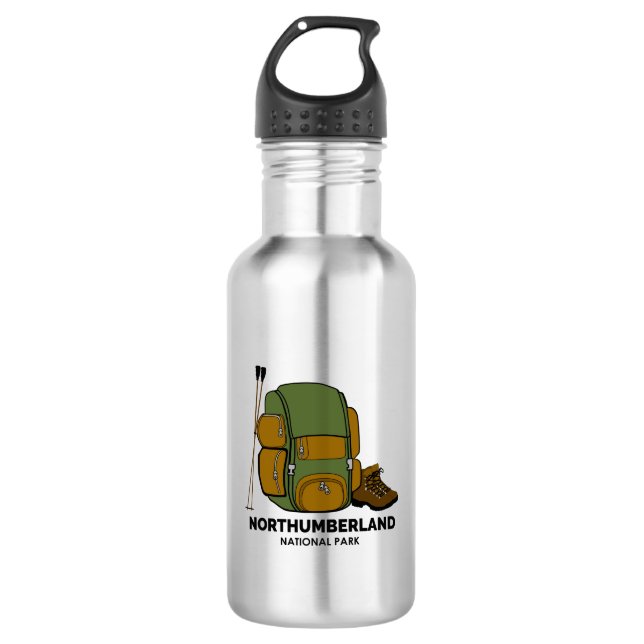 Northumberland National Park Backpack Stainless Steel Water Bottle (Front)