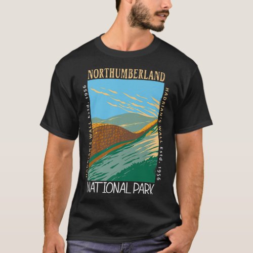 Northumberland National Park Hadrians Wall Distres T_Shirt