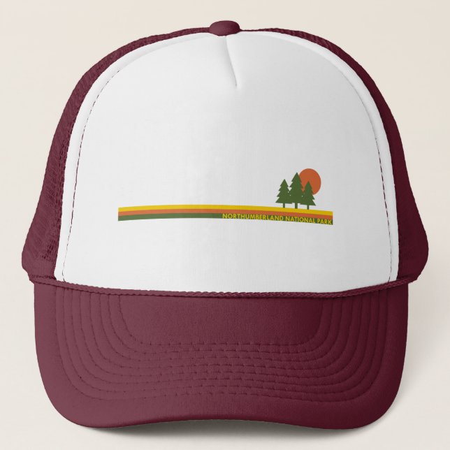 Northumberland National Park Pine Trees Sun Trucker Hat (Front)