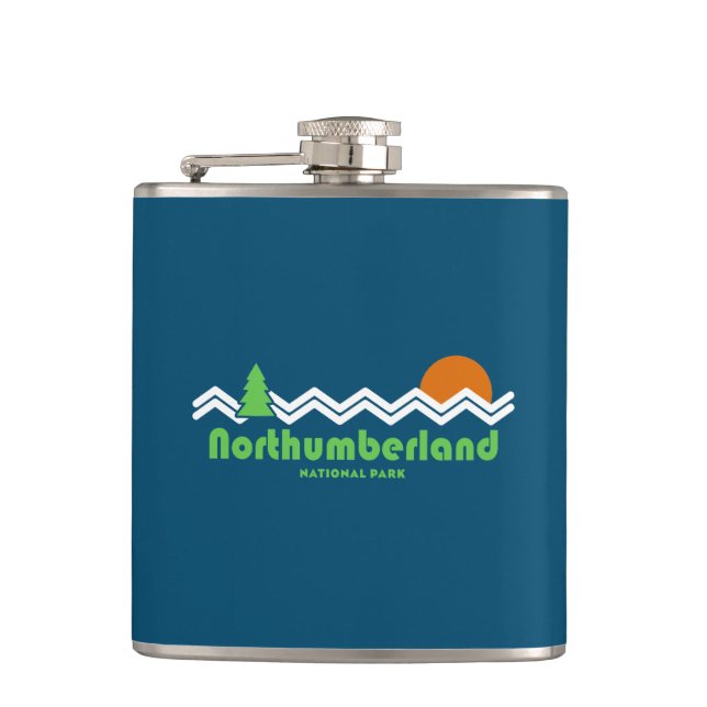 Northumberland National Park Retro Flask (Front)