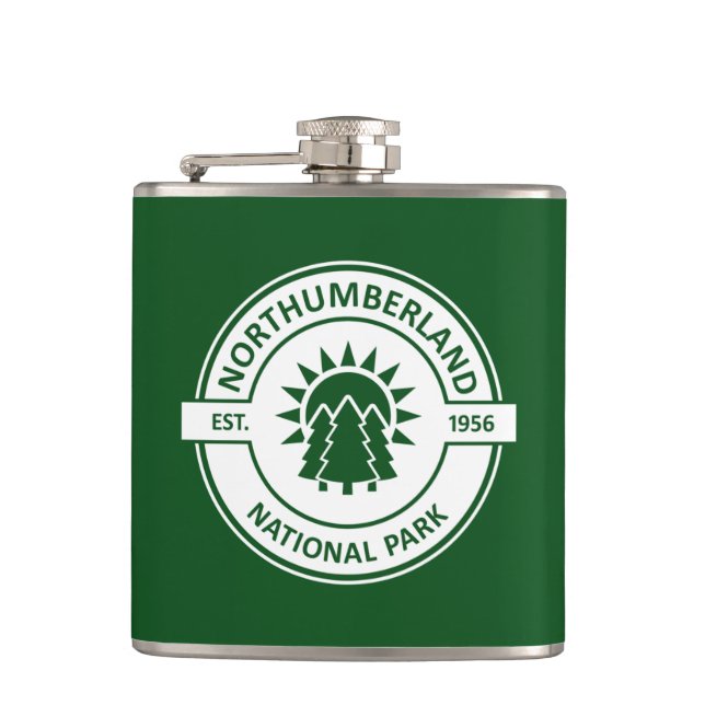 Northumberland National Park Sun Trees Flask (Front)