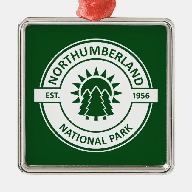Northumberland National Park Sun Trees Metal Ornament (Front)