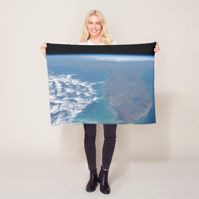 Northward The Florida Peninsula. Fleece Blanket (In Situ)