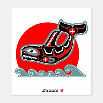 Northwest Coast Orca Nahm Sticker by ZazzleHolidays at Zazzle