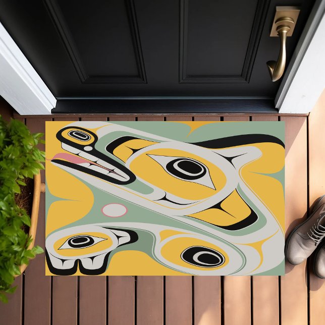 Northwest Coast Style Wolf Haida Art Doormat (Creator Uploaded)