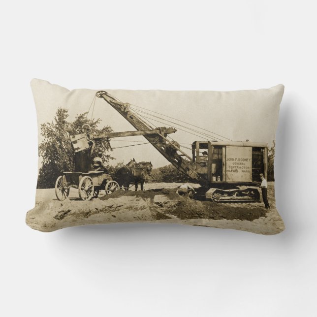 Northwest Construction Crane Operator Early Image Lumbar Pillow (Front)