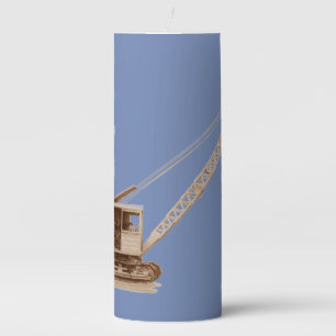 Northwest Crane Construction Equipment Tracks Pillar Candle