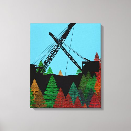 Northwest Crawler Crane n Track Fantasy Art Canvas Print