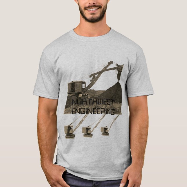 NORTHWEST ENGINEERING CRANE AND SHOVEL GREEN BAY T-Shirt (Front)