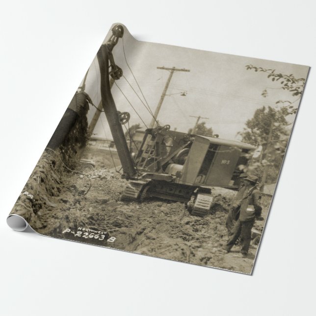 Northwest Engineering CRANE OPERATOR SHOVEL 10 Wrapping Paper (Unrolled)