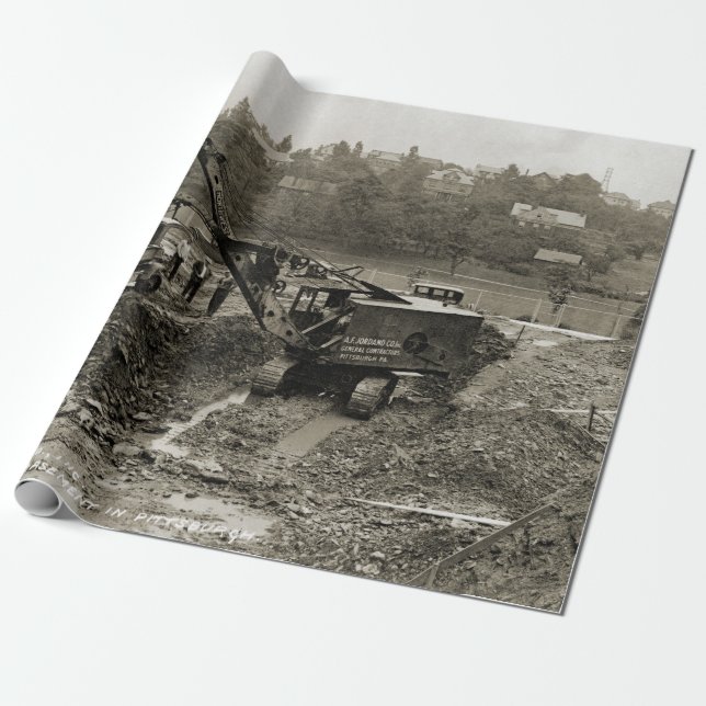 Northwest Engineering CRANE OPERATOR SHOVEL 16 Wrapping Paper (Unrolled)