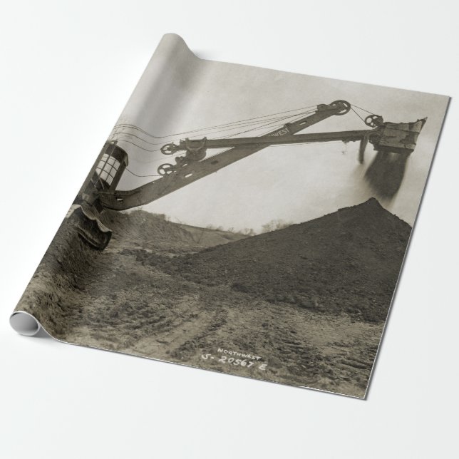 Northwest Engineering CRANE OPERATOR SHOVEL 9 Wrapping Paper (Unrolled)