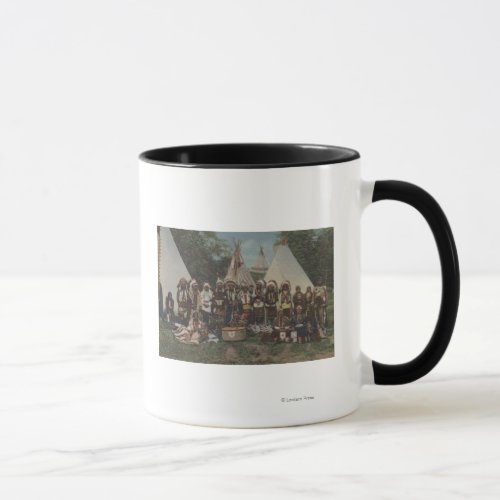 Northwest Indians at a Pow Wow before War Mug