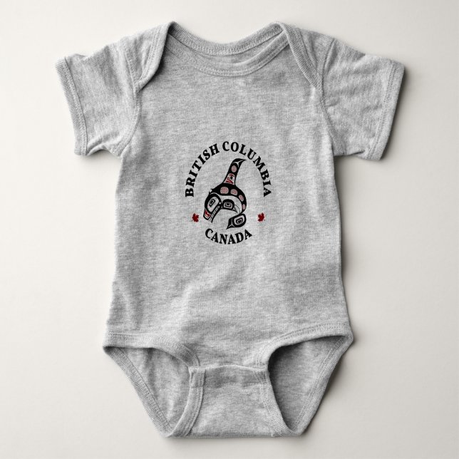 Northwest Pacific coast Haida art Killer whale Baby Bodysuit (Front)