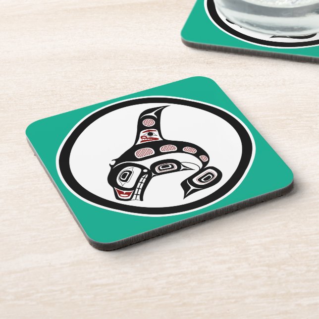 Northwest Pacific coast Haida art Killer whale Beverage Coaster (Left Side)