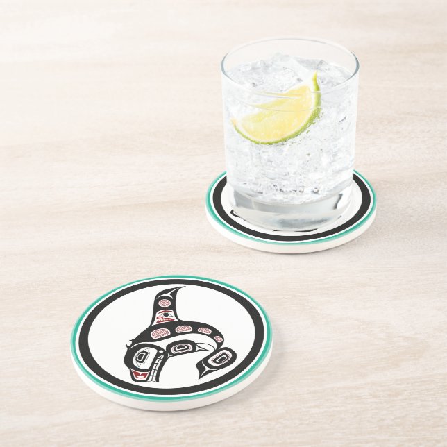 Northwest Pacific coast Haida art Killer whale Coaster (Side)