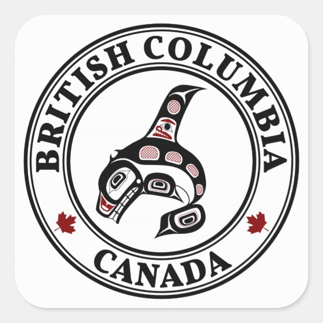 Northwest Pacific coast Haida art Killer whale Square Sticker (Front)