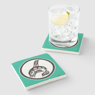 Northwest Pacific coast Haida art Killer Whale Stone Coaster