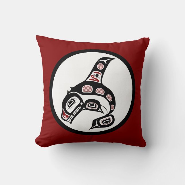 Northwest Pacific coast Haida art Killer whale Throw Pillow (Front)