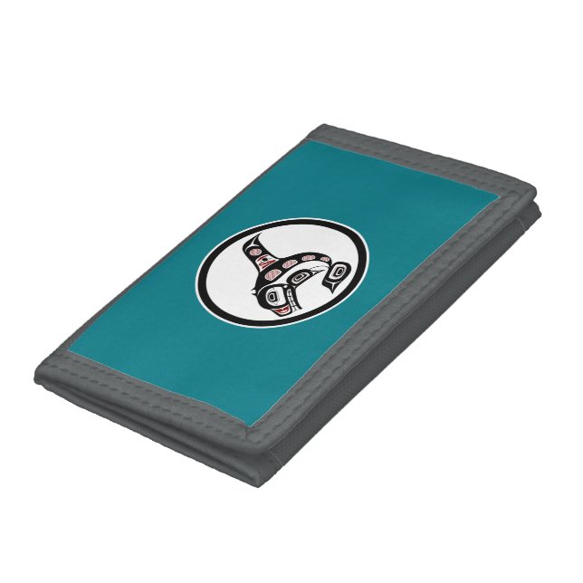 Northwest Pacific coast Haida art Killer whale Trifold Wallet (Bottom)