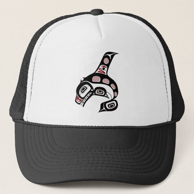 Northwest Pacific coast Haida art Killer whale Trucker Hat (Front)