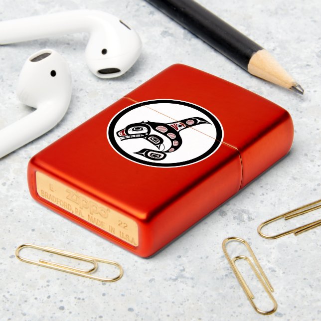 Northwest Pacific coast Haida art Killer whale Zippo Lighter (On Table 2)