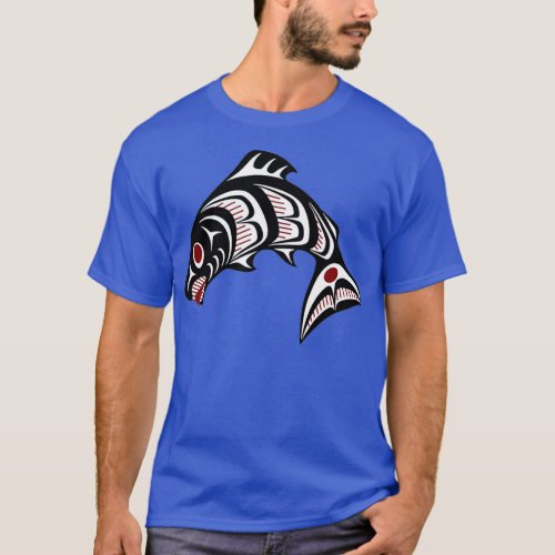 Northwest Pacific coast Haida art Salmon  T_Shirt