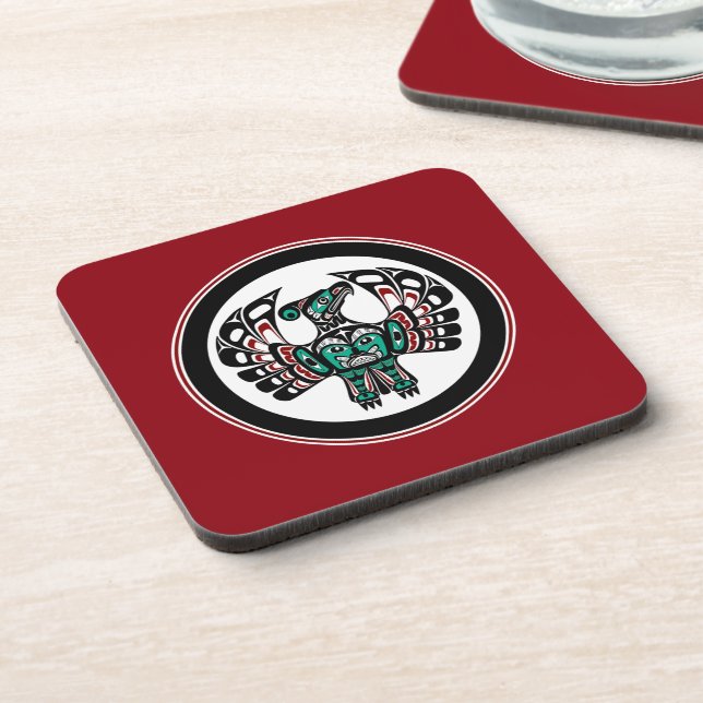 Northwest Pacific coast Haida art Thunderbird Beverage Coaster (Left Side)