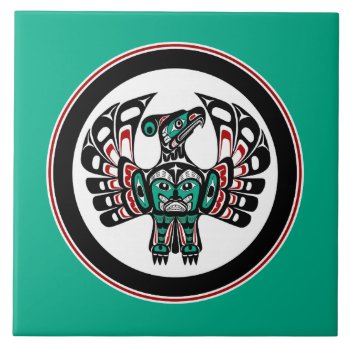 Northwest Pacific Coast Haida Art Thunderbird Ceramic Tile by ejkaal at Zazzle