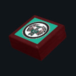 Northwest Pacific coast Haida art Thunderbird Gift Box<br><div class="desc">Buy your friend this stylish Wooden Jewelry Keepsake Box with a great Haida Thunderbird from British Columbia, Canada. The background is a sea green. You can't go wrong with Northwest coast Haida art, it's been popular for decades. These First Nations designs are ideal for apparel and always look good. Form-line...</div>