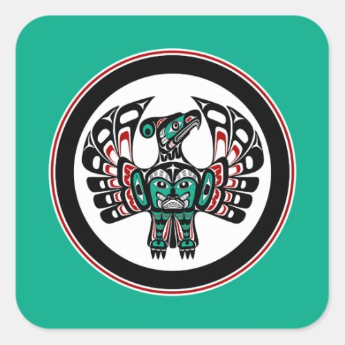 Northwest Pacific coast Haida art Thunderbird Square Sticker