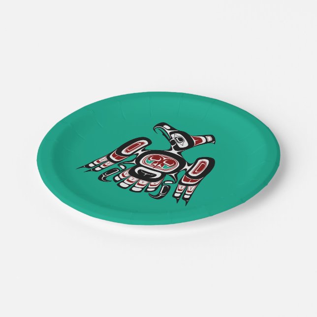 Northwest Pacific Coast Haida Kaigani Thunderbird Paper Plates (Angled)