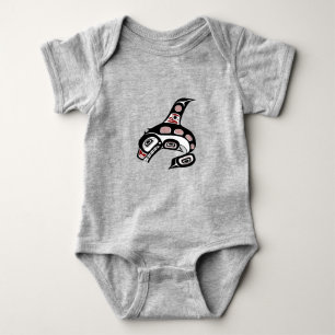 Northwest Pacific Coast Haida Orca Killer Whale Baby Bodysuit